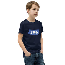 Lade das Bild in den Galerie-Viewer, Kurzärmeliges T-Shirt für Kinder "i love Football"