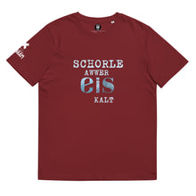 Lade das Bild in den Galerie-Viewer, &quot;Schorle awwer Eis kalt&quot; Bio-Baumwoll-T-Shirt
