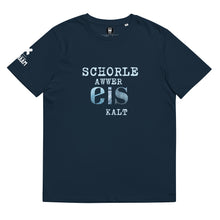 Lade das Bild in den Galerie-Viewer, &quot;Schorle awwer Eis kalt&quot; Bio-Baumwoll-T-Shirt
