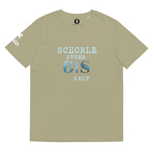 Lade das Bild in den Galerie-Viewer, &quot;Schorle awwer Eis kalt&quot; Bio-Baumwoll-T-Shirt
