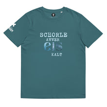 Lade das Bild in den Galerie-Viewer, &quot;Schorle awwer Eis kalt&quot; Bio-Baumwoll-T-Shirt
